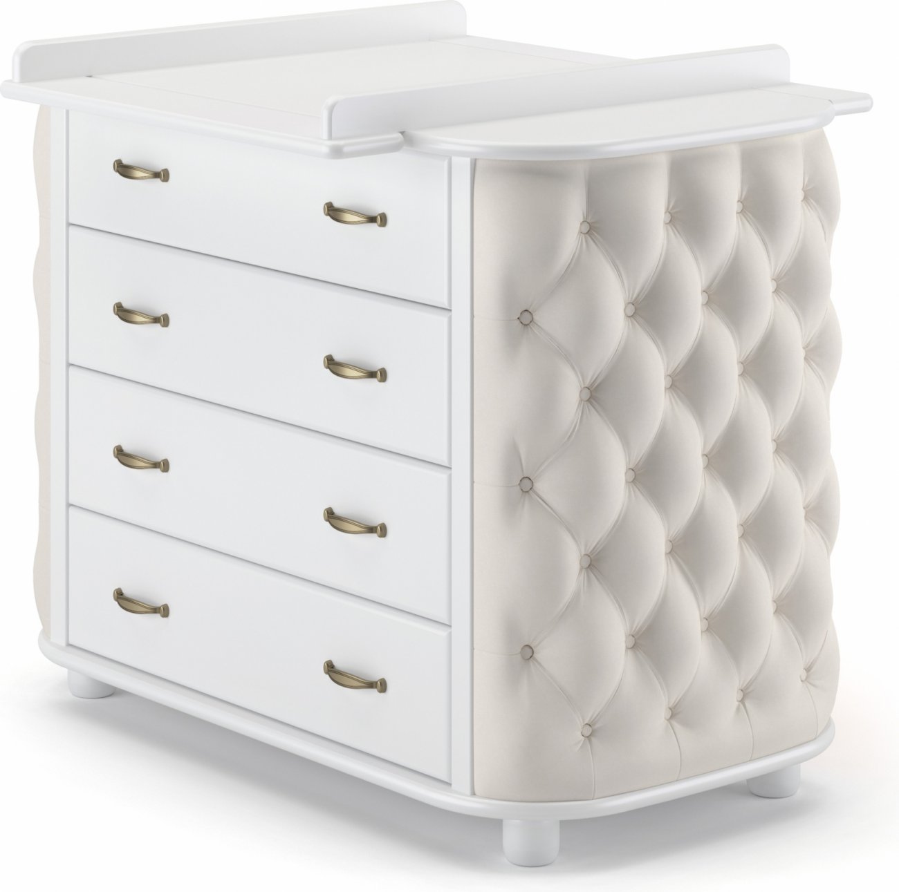 картинка Детский пеленальный комод Гандылян Тиффани декор пуговицы от Компасик.ру гипермаркет детских колясок и автокресел