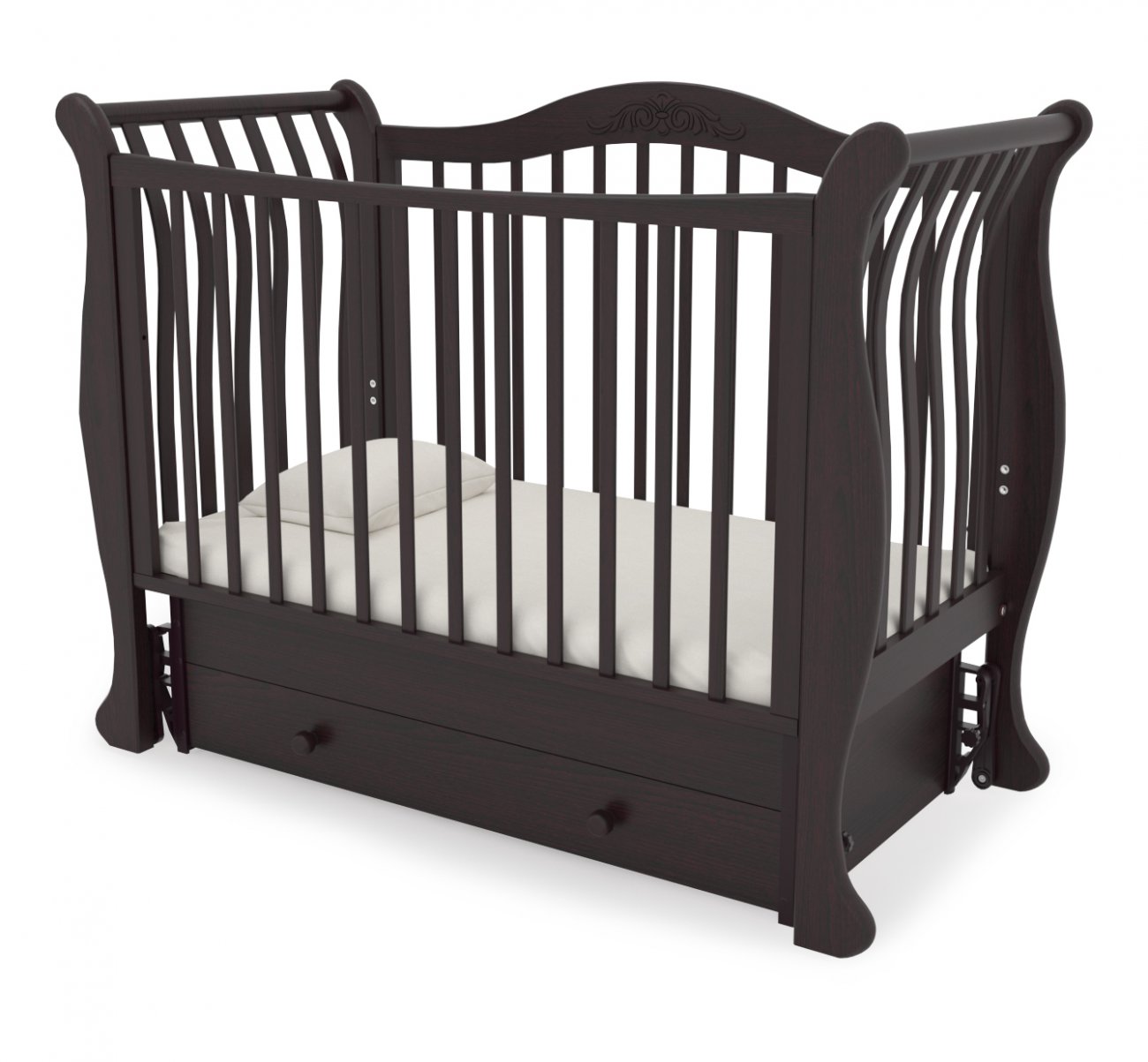 картинка Детская кроватка с универсальным маятником Гандылян Габриэлла Белая ночь от Компасик.ру гипермаркет детских колясок и автокресел