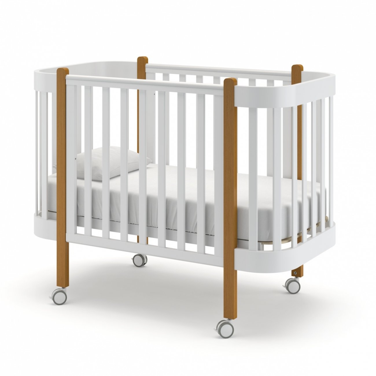 картинка Детская кровать с продольным маятником на колесах Гандылян Молли от Компасик.ру гипермаркет детских колясок и автокресел