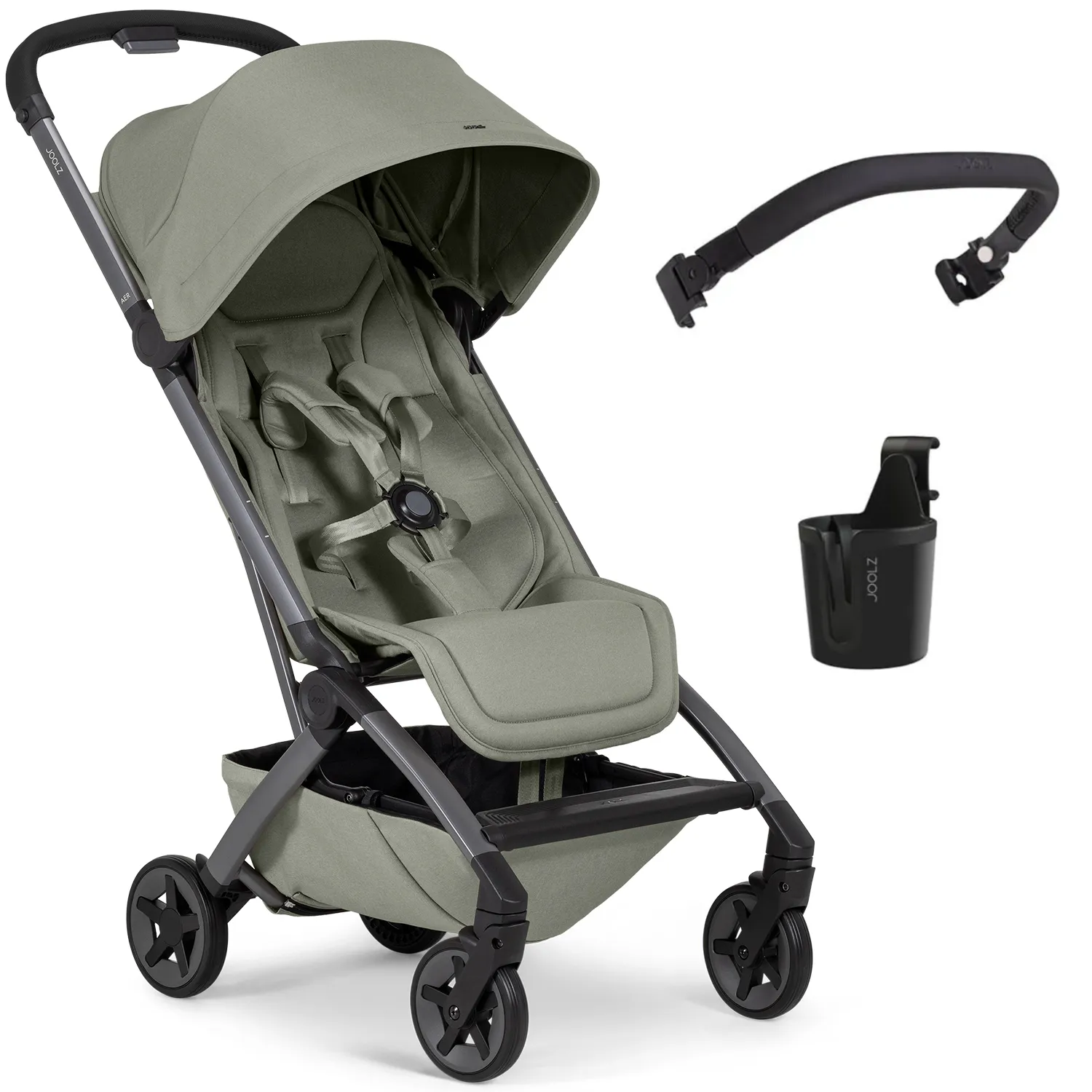 картинка Прогулочная коляска Joolz Aer2 SE с бампером и подстаканником от Компасик.ру гипермаркет детских колясок и автокресел