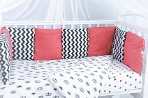 Комплект в кроватку 6 предметов бязь КОРОНА