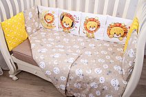Комплект в кроватку 6 предметов сатин ЛЬВЕНОК