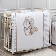 Комплект для круглой (овальной) и прямоугольной кроватки Lappetti 6 предм. Мышки на облачке