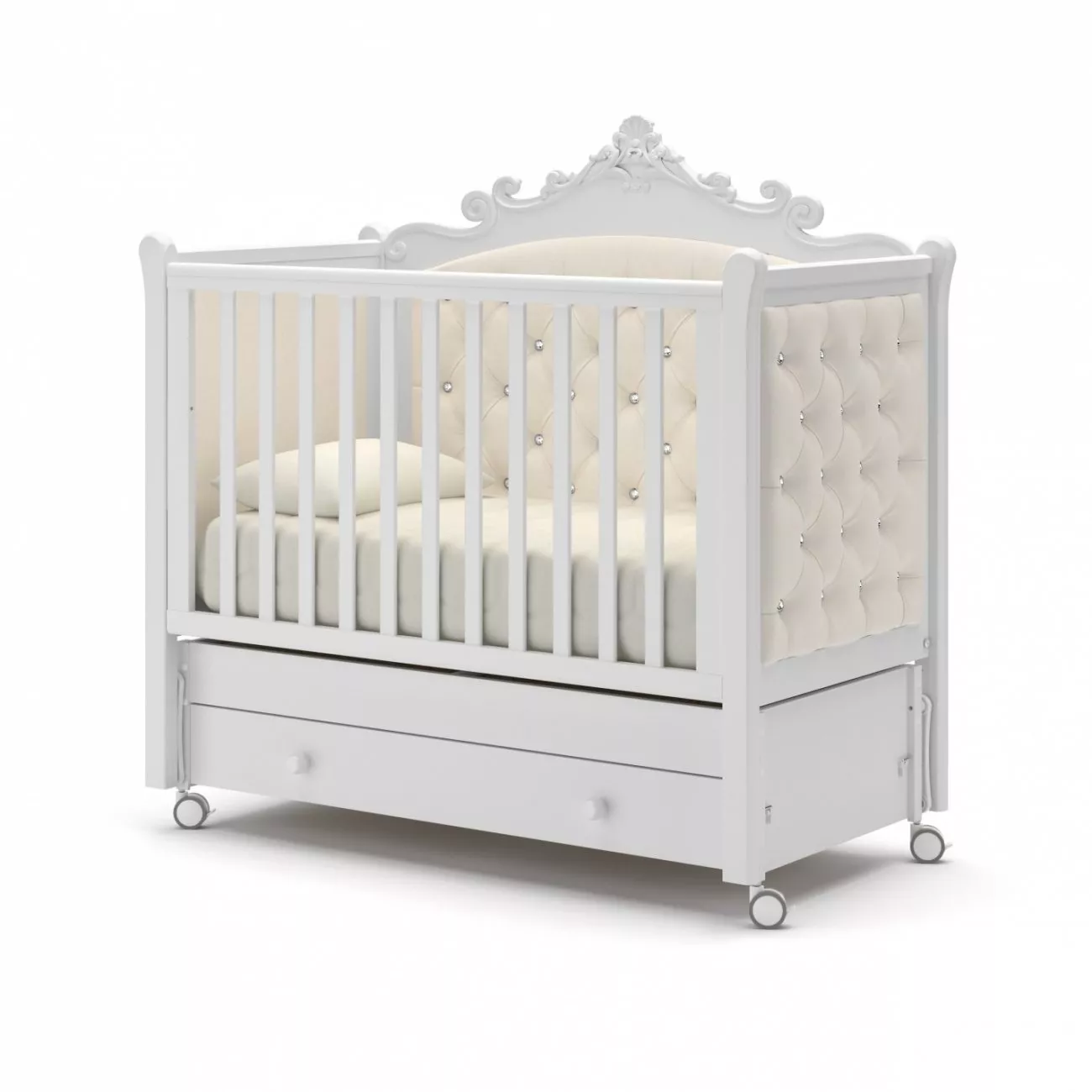 картинка Кровать детская с продольным маятником Гандылян Лиона от Компасик.ру гипермаркет детских колясок и автокресел